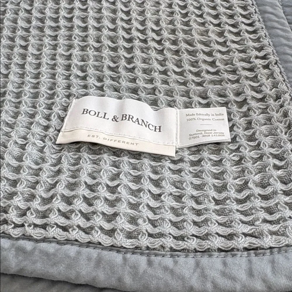 Boll & Branch Signature Textured Stitch Quilt in Bluestone $549